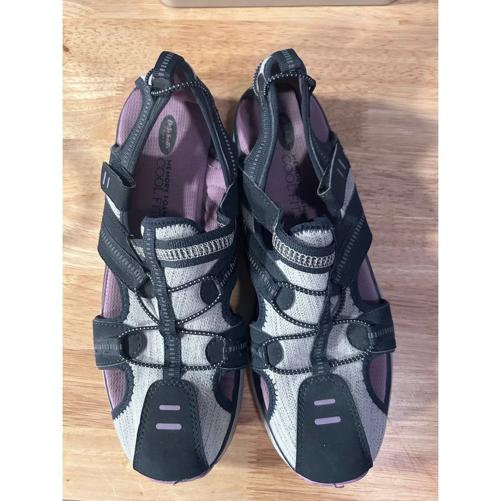 Dr. Scholl's Archie Sport Sandal Womens 7.5 Navy Purple Memory Foam Walking Shoe